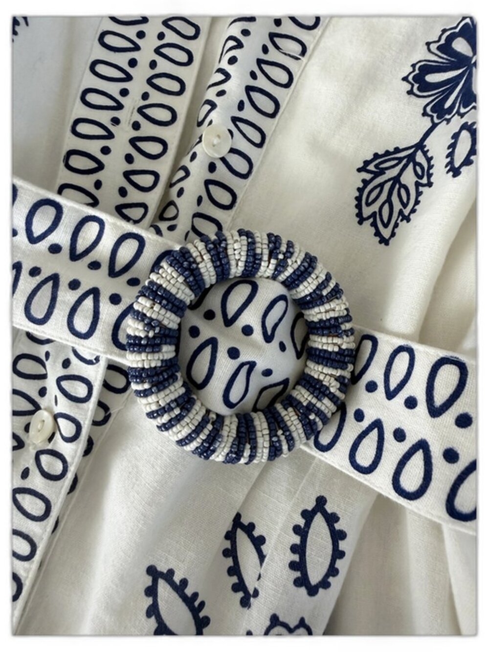 FARM Rio White Navy Embroidered Belted Mini Dress S - Picture 4 of 9